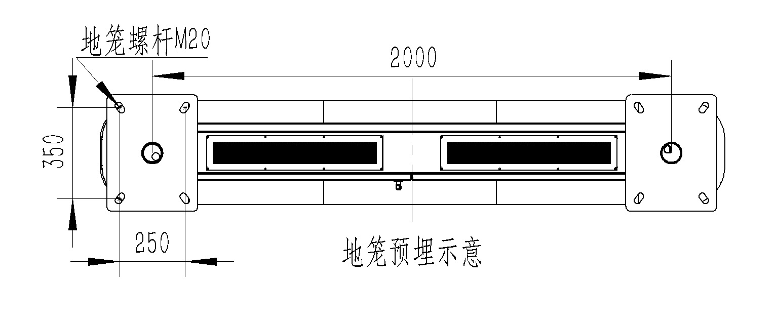 全彩屏負氧離子監(jiān)測站地籠預(yù)埋示意圖